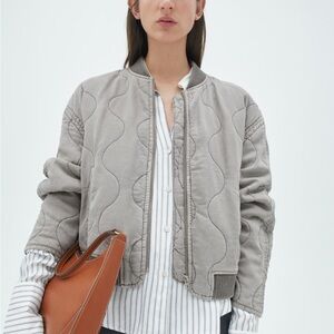 Quilted bomber jacket large